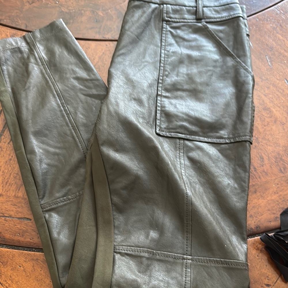 BCBGMAXAZRIA Olive Leather Pants